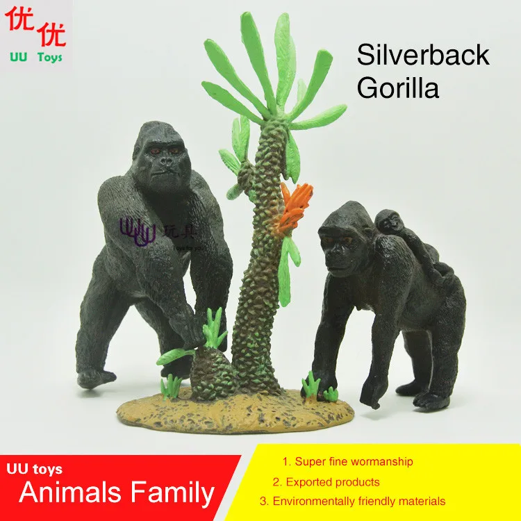 Горячие игрушки: King Kong Silverback gorilla (средний размер) Семейная упаковка моделирующая