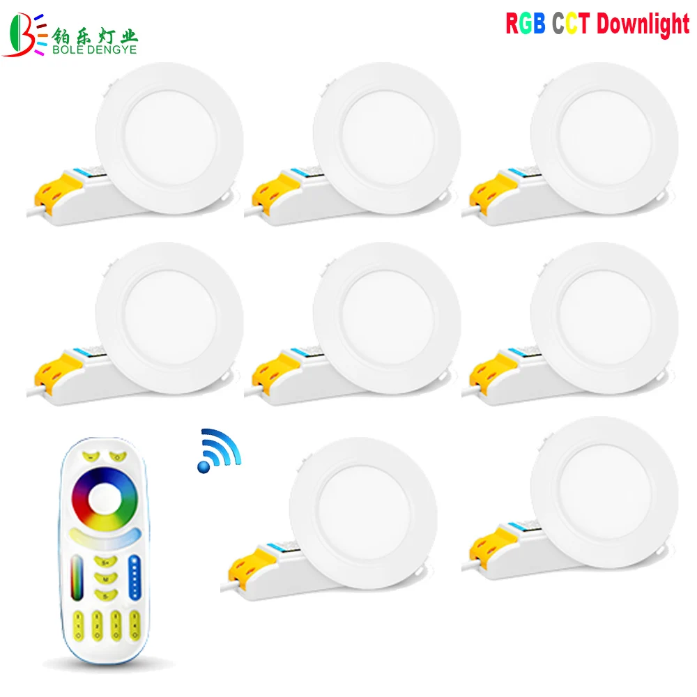 RGB CCT 6 Вт Dimmable светодиодный светильник Mi Light 2,4 г сенсорный пульт дистанционного управления 4 зоны беспроводной контроллер FUT092 FUT068 круглый светильник AC85-265V