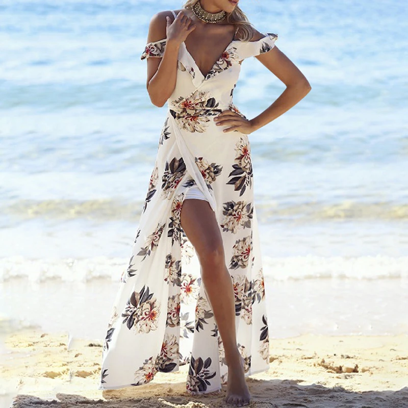 Прямая поставка Мода 2017 летние женские длинные белые платья без бретелек длиной