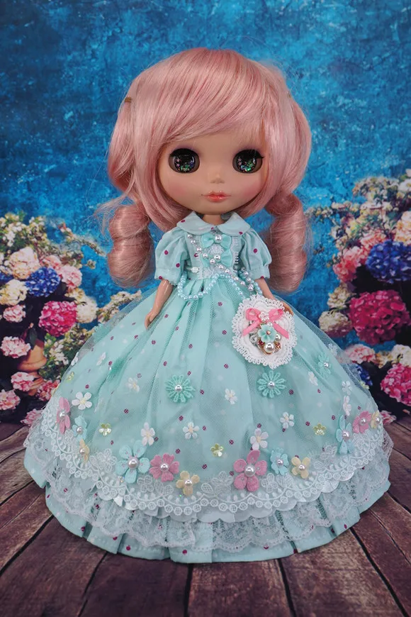 Blyth кружевное платье BJD платье с цветочным принтом Озон наряд Одежда для кукол(Fit blyth, озон, Licca, ММК, pullip, ob, 1/6 кукла