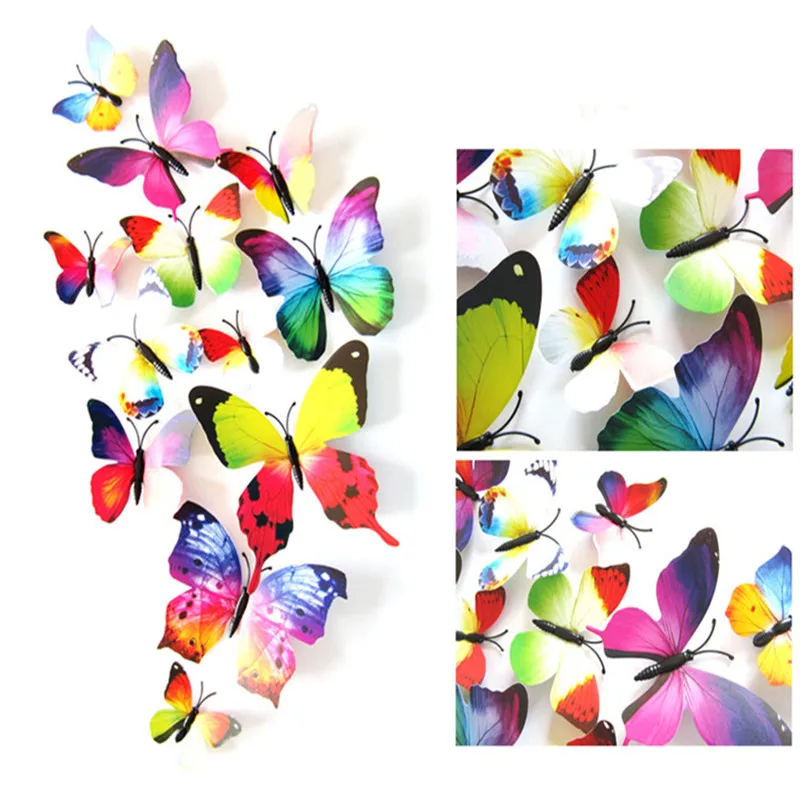 Горячая Распродажа 12 шт./лот 3d бабочка на холодильник магниты домашний Декор