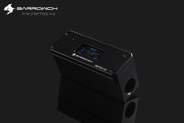 black Barrowch OLED цифровой дисплей измеритель температуры воды система охлаждения воды с динамическим цветным экраном двойной G1/4 ''термометр - Цвет лезвия: black