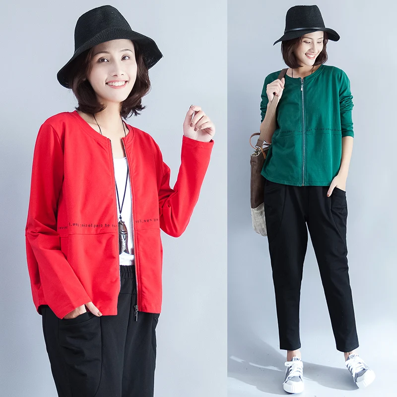 2017 Новинка осени Женская куртка Большие размеры модные однотонные Женские