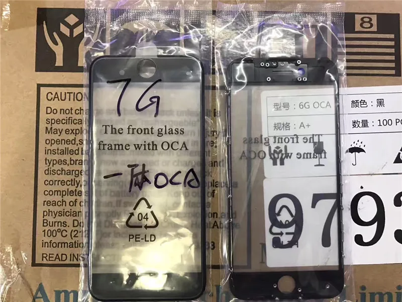 Холодное прессование внешнее стекло со средней рамкой ободок + OCA вместе для iPhone