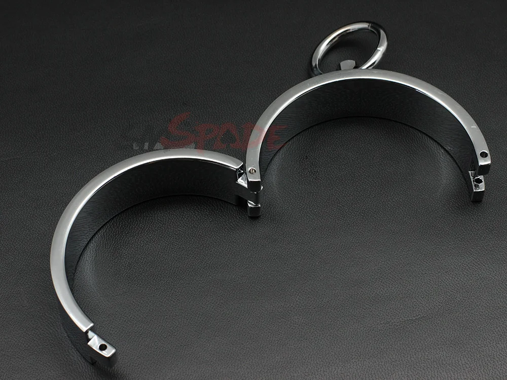 Наручники и манжеты на щиколотке с замком из серебристой нержавеющей стали