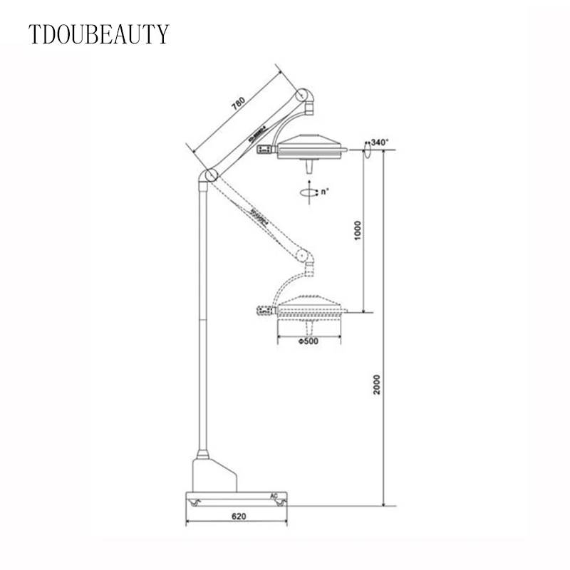 TDOUBEAUTY супер 108 ВТ подвижная напольная хирургическая бестеневая лампа для хирургии домашних животных, бестеневая лампа KD-2036L-3 пластической хирургии