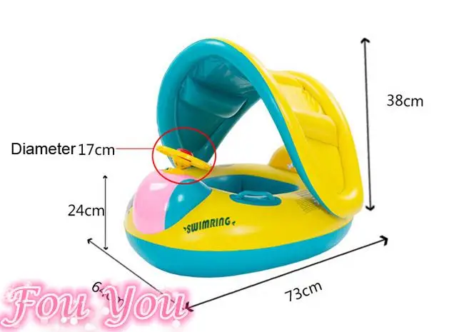 New Arrival Inflatable Toddler Baby Swim Ring Float Seat Swimming Pool with Canopy Free Shipping | Спорт и развлечения