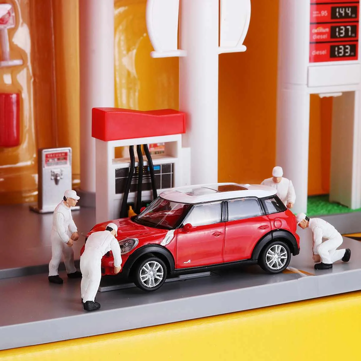 For Honda White 1: 64 4 шт. Авто Ремонт людей Для мужчин для медаль для гонок техник ремонта модели сценариев спичечный коробок People игрушка - Цвет: For Honda White