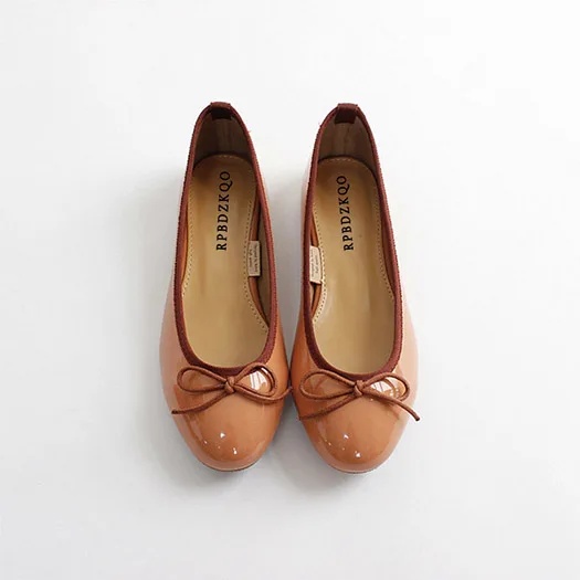 Brown Patent Leather Милый тканый цехин лук змея персик лакированная кожа конфеты Мягкие балетные плоские женщины балерина обувь сверкание галстук-бабочка свернуть складываемый красивая Мода весенняя осень последние европейская отправка - Цвет: Brown Patent Leather