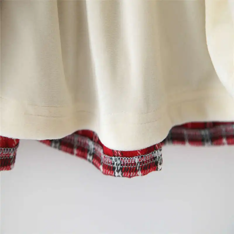 BibiCola 2019 New Arrival Ball Gown Lovely Cheery Front Plaid Casual Long Sleeve Plus Velvet Thicken Cotton Toddler Girls Dress | Детская