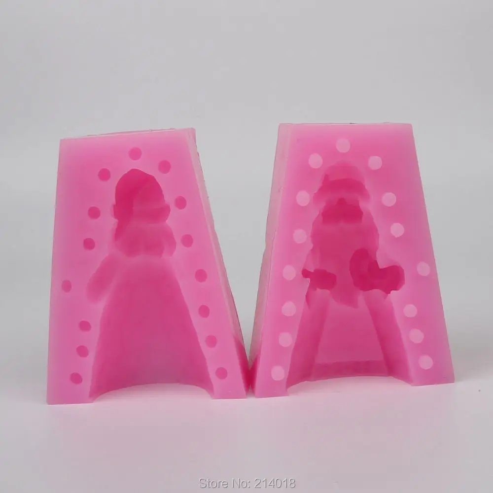 Новогодняя 3D форма для мыла PRZY в виде Санта-Клауса свечи силиконовый гель