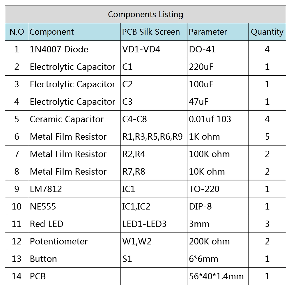 DIY Kit DC 15V NE555 триггер цепи электронные компоненты набор