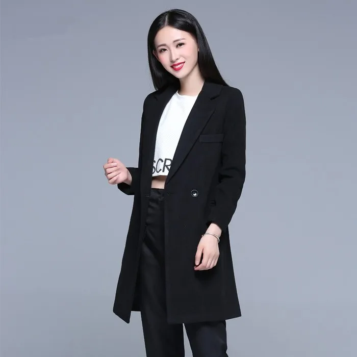 Зимнее пальто Manteau Hiver 2021 женское элегантное теплое шерстяное на одной пуговице