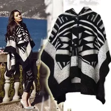 Hot sale brand poncho and capes women winter scarf shawl ladies Vintage plaid knit wrap Cashmere female echarpe pashmina poncho