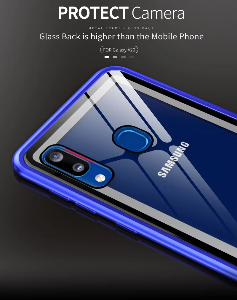 Металлический бампер для Samsung A50 A30 A70 A60 A40 A20 A10 алюминиевый сплав бампер чехол закаленное стекло задняя крышка для Samsung A 50 30 70
