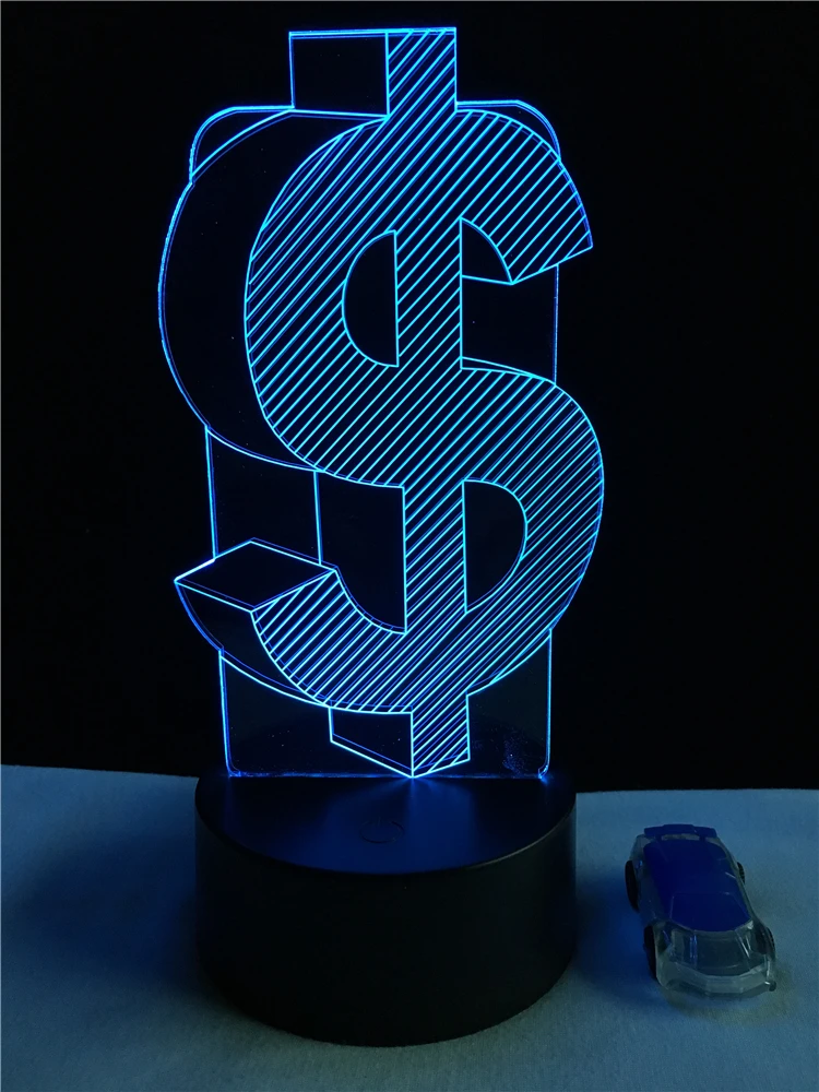 GAOPIN Спальня ночной Светильник креативный долларов символ 3D светодиодный USB