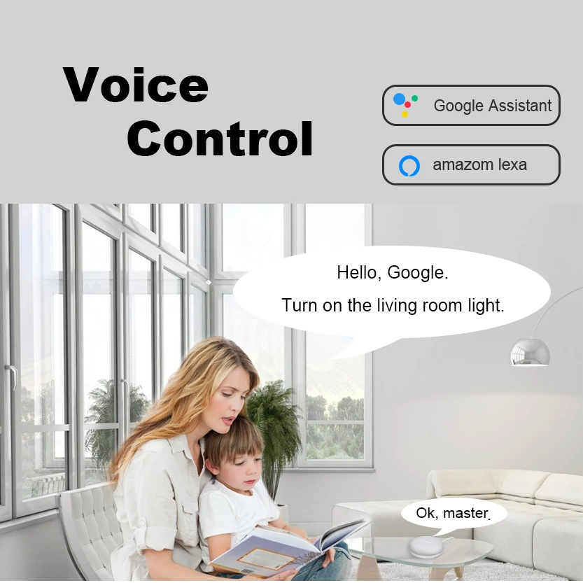Европейский и британский стандарт работает со светодиодным выключателем Alexa Google
