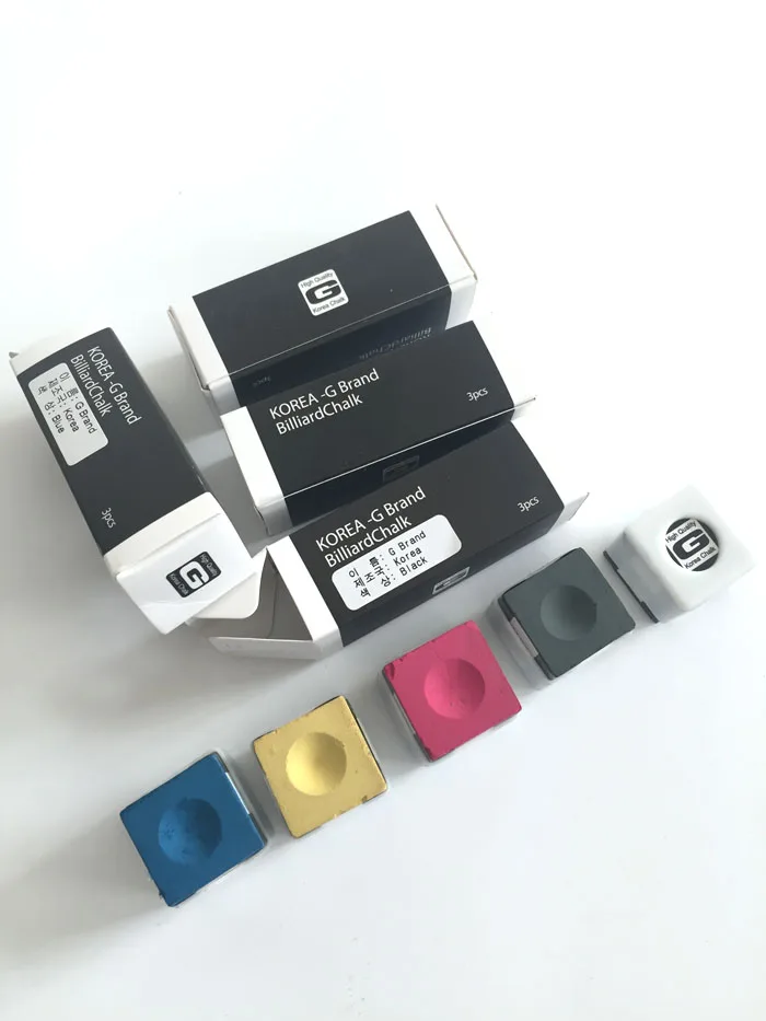 9 шт./лот фирменные корейские синие/розовые/черные/Желтые мелки для снукера