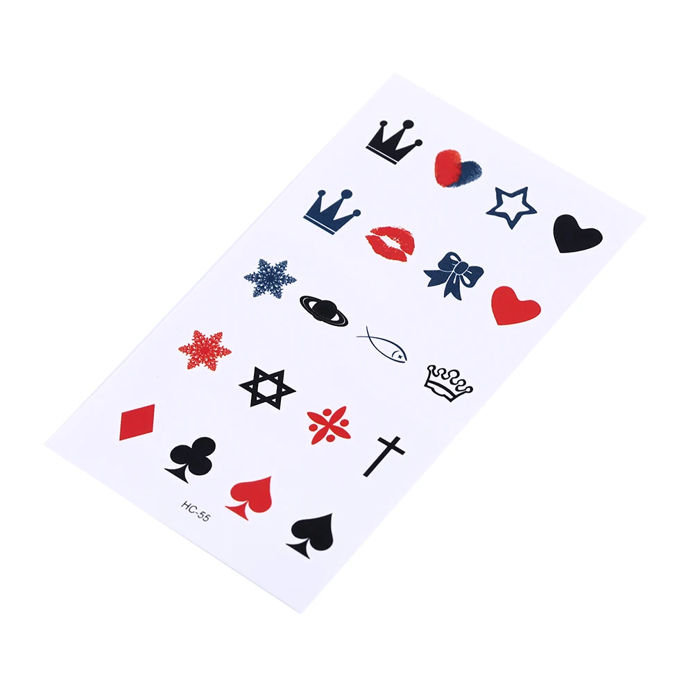 Тату-наклейки на тело корону губы сердце Note хна наклейки флэш-тату искусственные