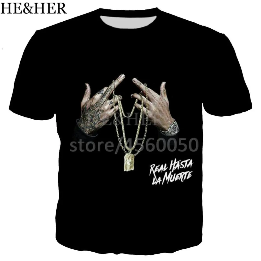 Новая летняя футболка с 3D принтом Anuel Aa мужская и женская в стиле хип-хоп аниме