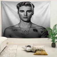 justin bieber tapestries hanging cloth background wall covering bedroom renovation bed decoration tapestry custom logo