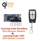Пульт дистанционного управления QIACHIP 433 МГц и беспроводной приемник 433,92 МГц с кодом обучения, модуль декодирования 1527, 4-канальный выход с кнопкой обучения