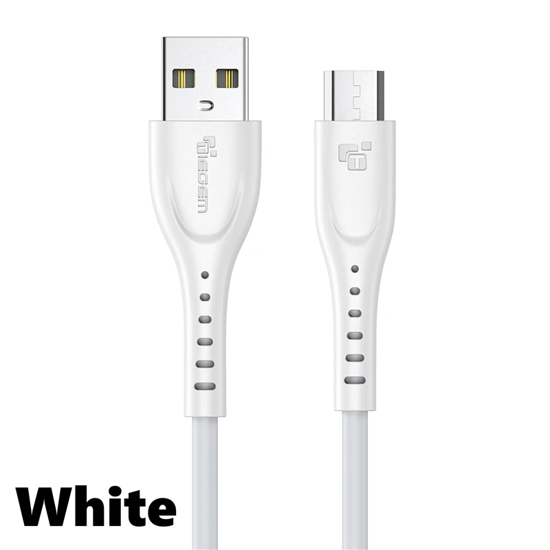 Белый TIEGEM Micro USB кабель 1 м 2 м для Xiaomi Redmi Note Быстрая зарядка USB ЗУ для мобильного телефона кабель для передачи данных для samsung S7/S6/S4/S3 - Цвет: Белый