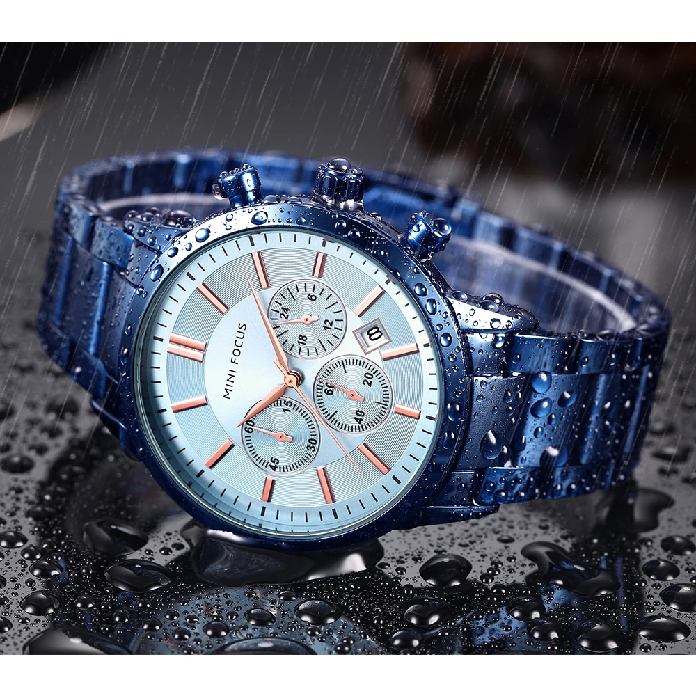 MINIFOCUS мужские часы Топ люксовый бренд спортивные кварцевые наручные Мужские