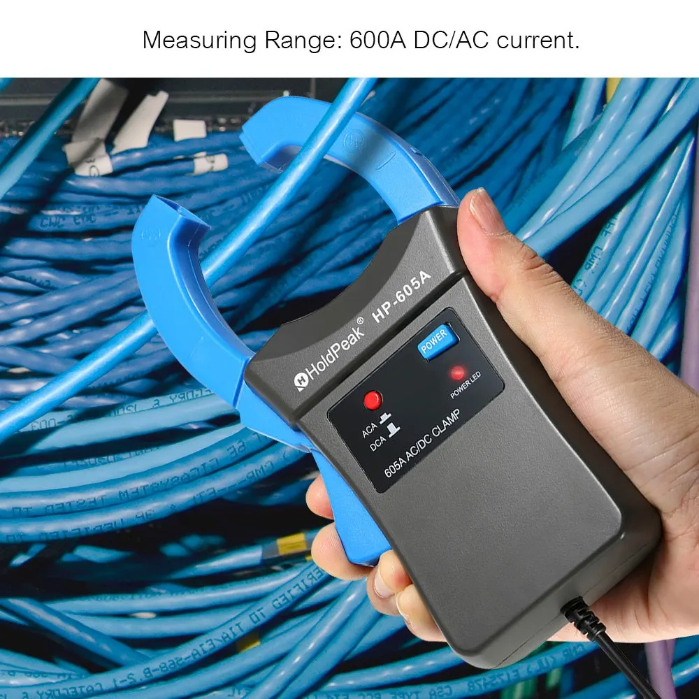 HoldPeak цифровой клещи 600A DC/AC токовый Зажим адаптер зажим-на мультиметр Амперметр с