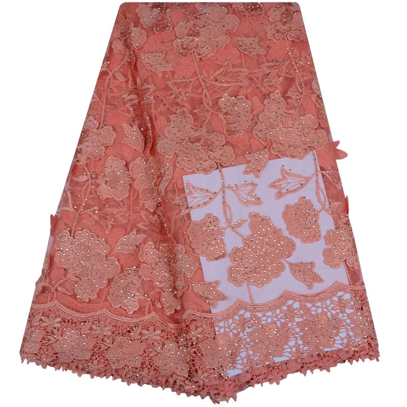 2018 High Quality Nigerian French Lace African Fabric With Stones And Beads For Party Dress 5 Yards/Lot Free Shipping 1123 | Дом и сад