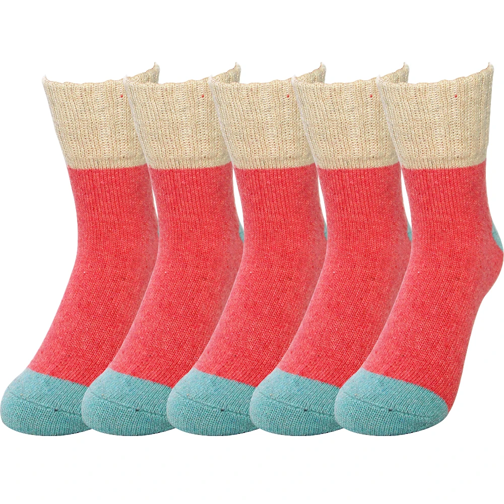 MEI LEI YA 10 pieces = 5 pairs Rabbit Wool Socks Autumn And Winter Ladies Wool Socks Thick Section Warm Socks Fawn pattern