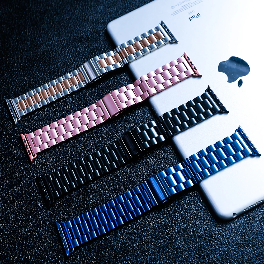 Ремешок из нержавеющей стали для Apple Watch band 44 мм 40 браслет iwatch series 6 5 4 3 42 38