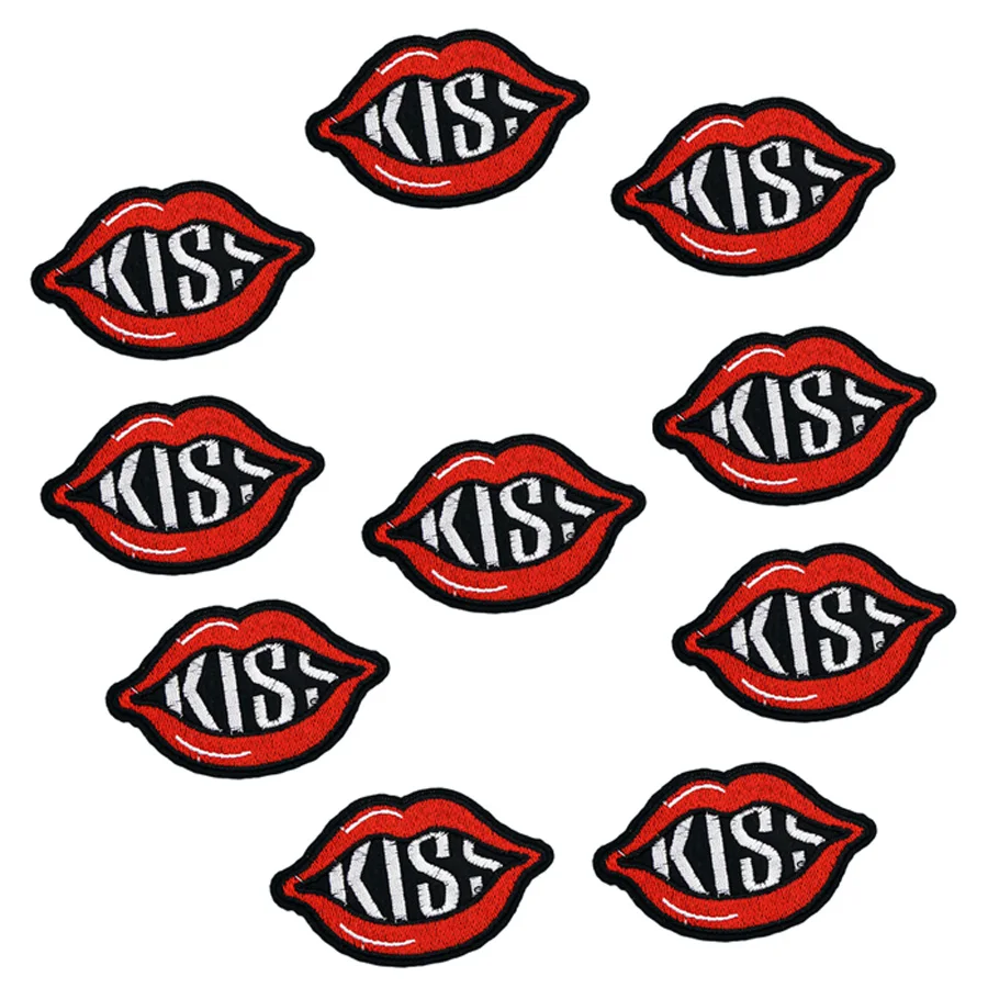 10 шт Kiss губы значки патчи для одежды вышитые приклеивания утюгом аппликация
