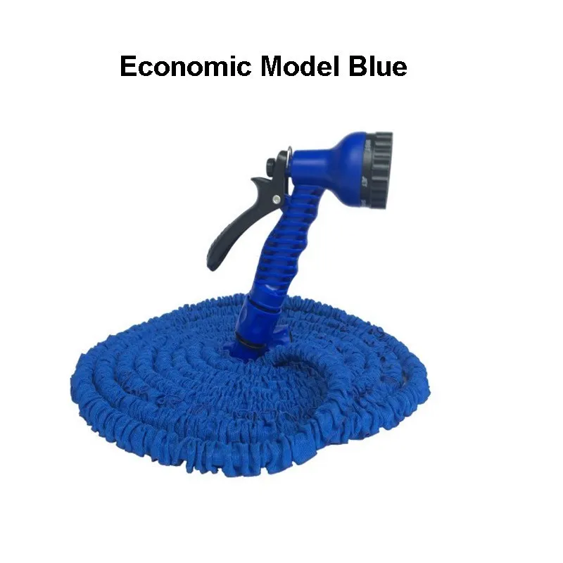 Economic Model Blue 25Ft-200Ft садовый шланг расширяемый волшебный гибкий шланг для воды шланг ЕС пластиковые шланги труба с распылителем для полива - Цвет: Economic Model Blue