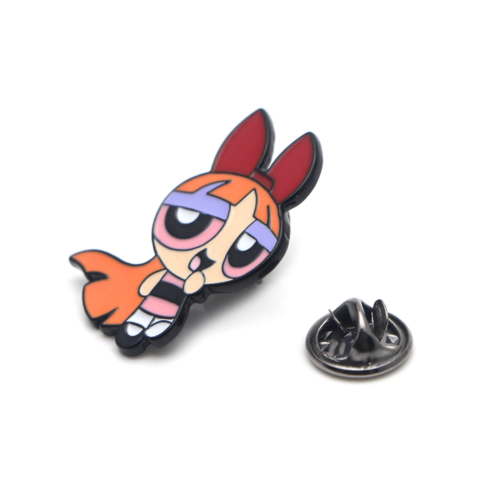 P2449 Dongmanli мультфильм милый Powerpuff девушки металлические эмалевые, на воротник булавка нагрудные значки ювелирные изделия брошь дети подарки аксессуары