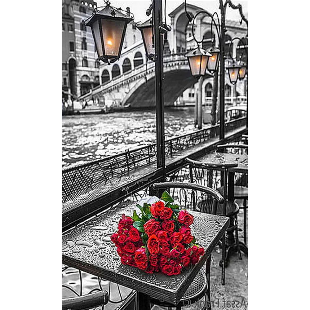 

Diamond Painting Full drill square/round Rose in the rain Mosaic DIY Diamond Painting Cross Stitch Embroidery Home Decor