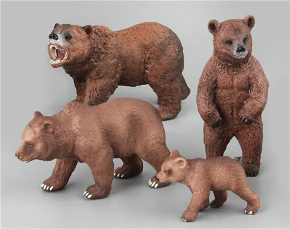 ПВХ Животные мир Alaska Grizzly коричневый полярный медведь медведи статическая модель