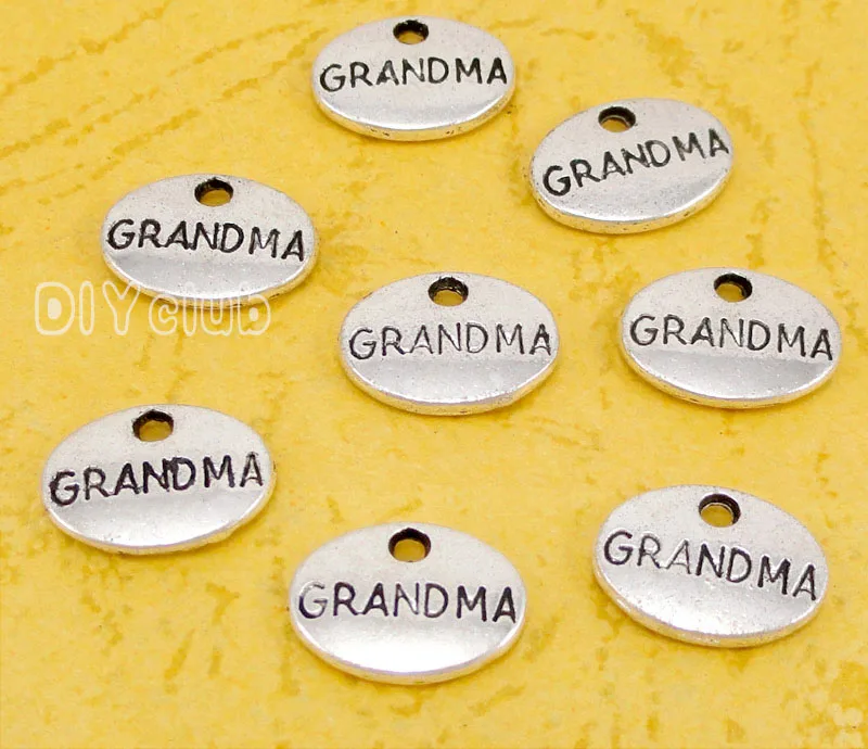 100 шт. античный тибетский серебряный двухсторонний кулон талисман для бабушки 12x9