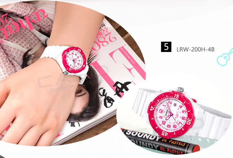 CASIO Часы LRW-200H-4B силиконовый ремешок Спортивная Дата день для женщин влюбленных Пара часы водонепроницаемый подарок relogio feminino настольные часы