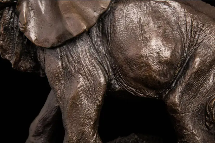 30 см Западное искусство Декор ранний слон Heffalump богатство скульптура|Статуи и