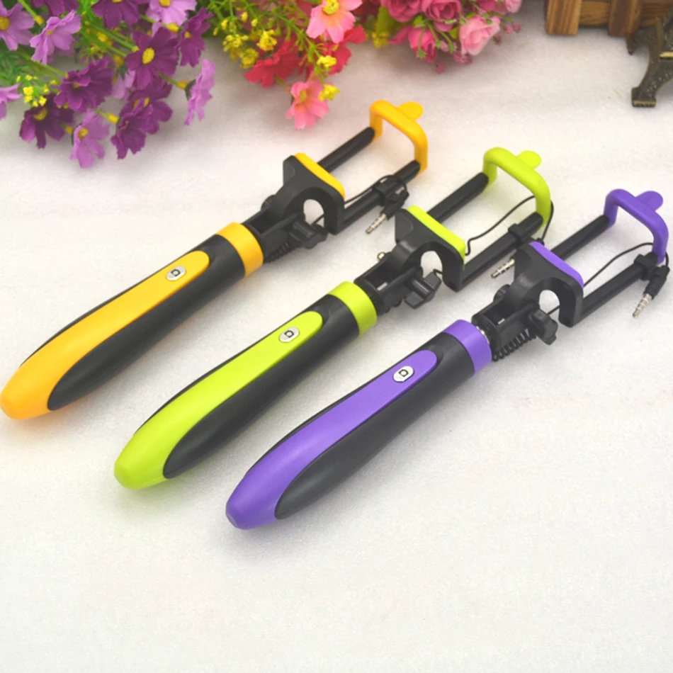 Проводная Мини селфи палка 20 68 см раздвижной монопод для телефонов Iphone 5 6 6s samsung