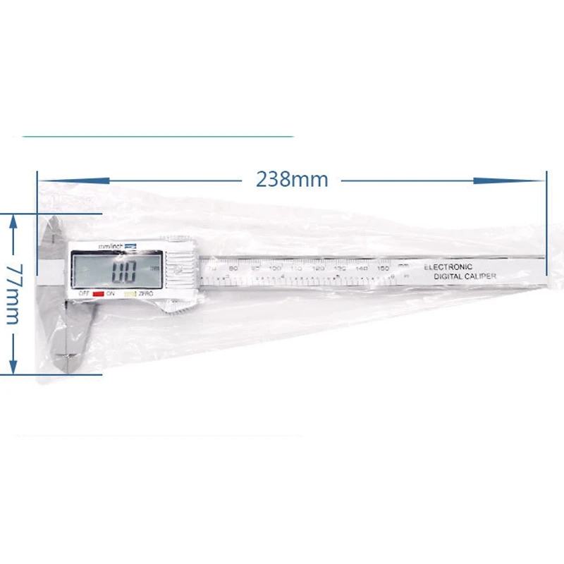 silver white 0-150 мм электронный цифровой калибратор пластиковая цифровая графика для точного измерения - Цвет: silver white