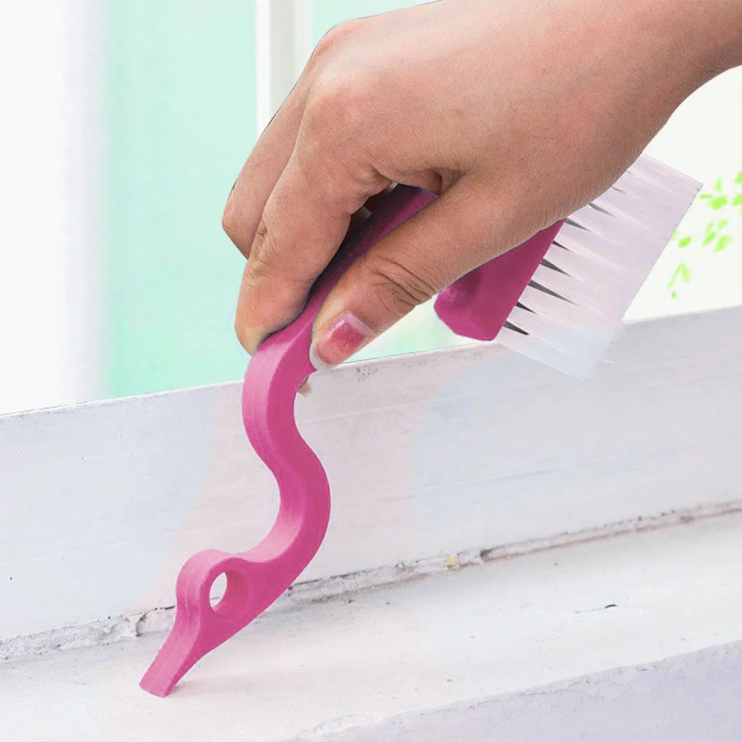 1pcs Window Groove Gap Track Cleaning Brushes 19X8.5 cm Plastic blue pink Green practical Multifunction kitchen Brush | Дом и сад