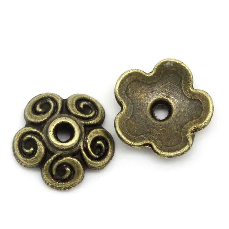 

DoreenBeads Bead Caps Flower Antique Bronze(Fits 12mm-16mm Beads) 10x10mm Hole:Approx 1.7mm,100PCs (K02136), yiwu