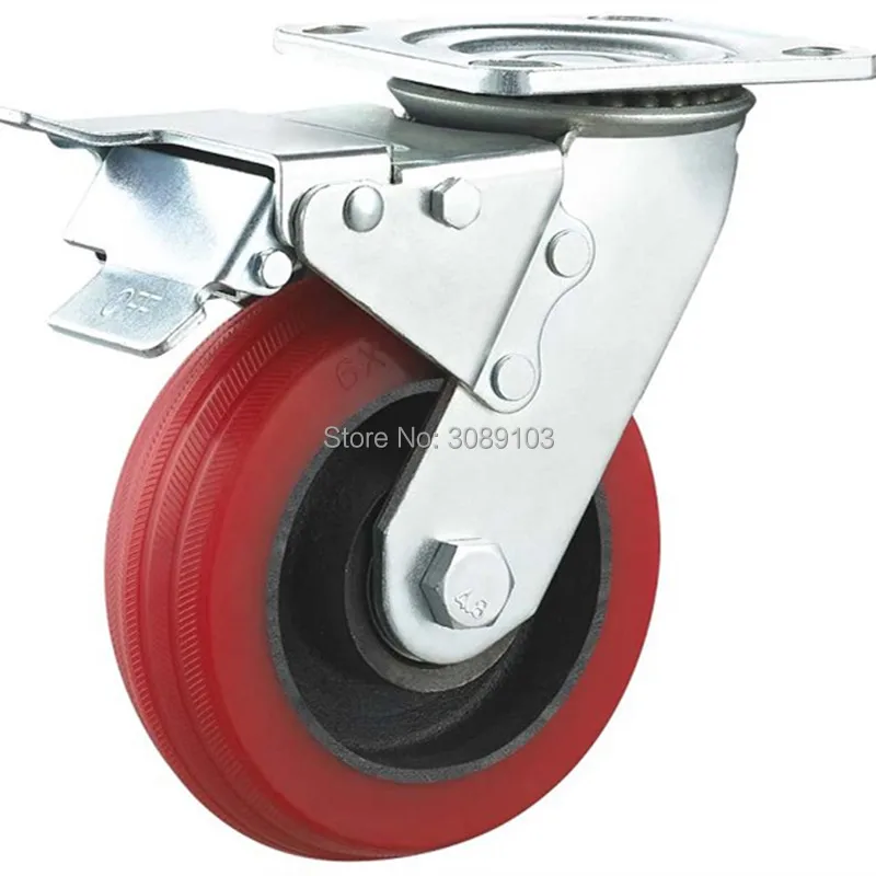 

4 PCS 4 inch Heavy Duty casters silicone core High Temperature Resistant orange caster wheel