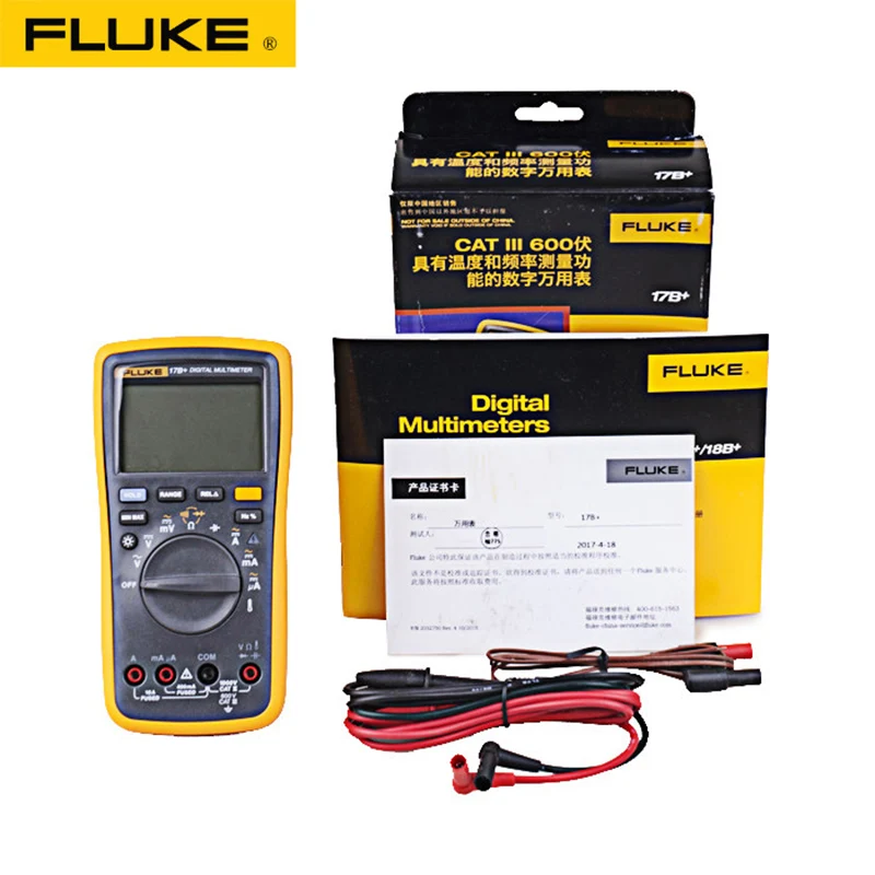 Fluke-multímetro Digital automático 15B +/17B +/18B +/12E + Plus, probador de corriente de voltaje DMM AC/DC/diodo/R/C, Original
