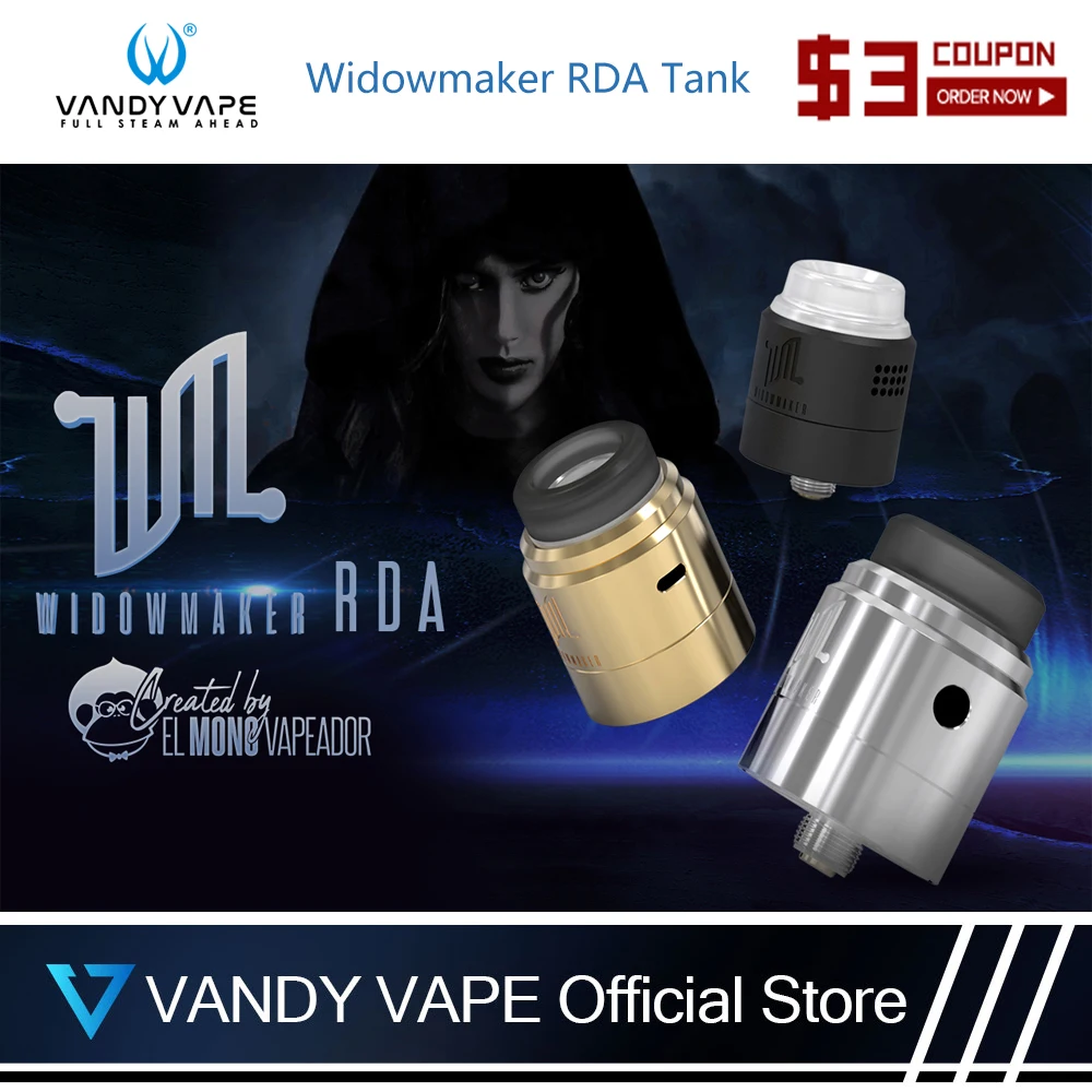 Оригинальный Vandy vape Widowmaker RDA бак 1 мл емкость Vandyvape совместимый с большинством Vaper