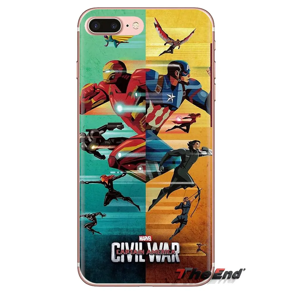 Для iPod Touch Apple iPhone 4 4s 5 5S SE 5C 6 S 7 8 X XR XS Plus MAX прозрачный чехол из ТПУ Marvel Капитан