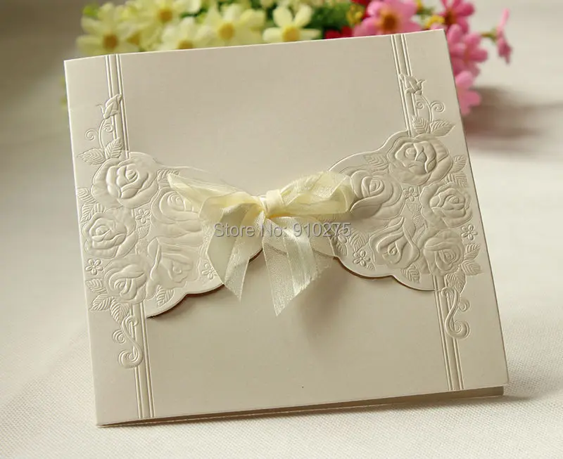 50 шт лазерная резка розы свадебные приглашения с цветами роскошные