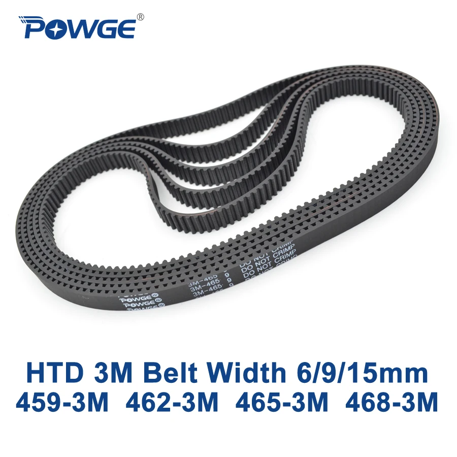 

POWGE HTD 3M Timing belt C= 459 462 465 468 width 6/9/15mm Teeth 153 154 155 156 HTD3M synchronous 459-3M 462-3M 465-3M 468-3M